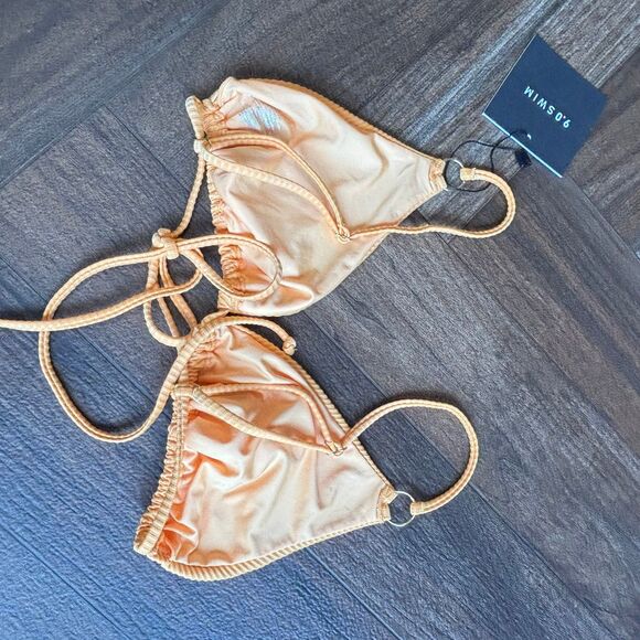 9.0 Swim Athena Orange Triangle Bikini Top NWT - Picture 8 of 11